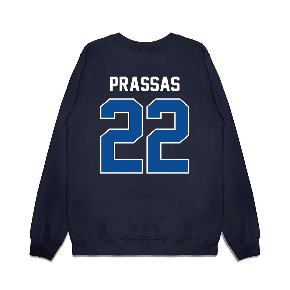 BYU - NCAA Football : Tommy Prassas - Vintage Helmet Premium Crewneck Sweatshirt-1