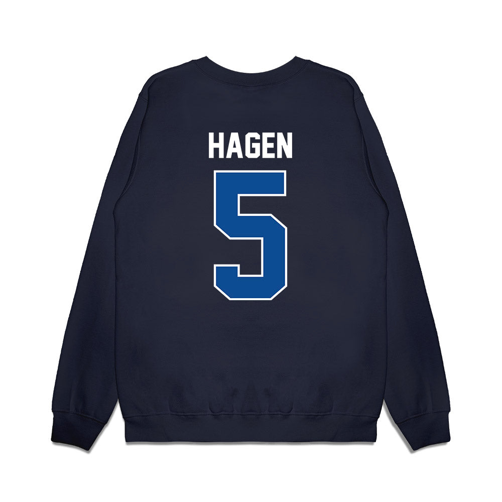 BYU - NCAA Football : Cody Hagen - Vintage Helmet Premium Crewneck Sweatshirt-1