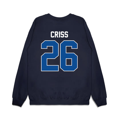 BYU - NCAA Football : Jordyn Criss - Vintage Helmet Premium Crewneck Sweatshirt-1