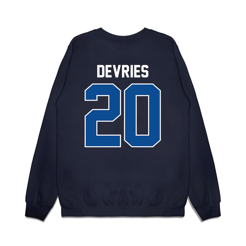 BYU - NCAA Football : Cannon DeVries - Vintage Helmet Premium Crewneck Sweatshirt-1