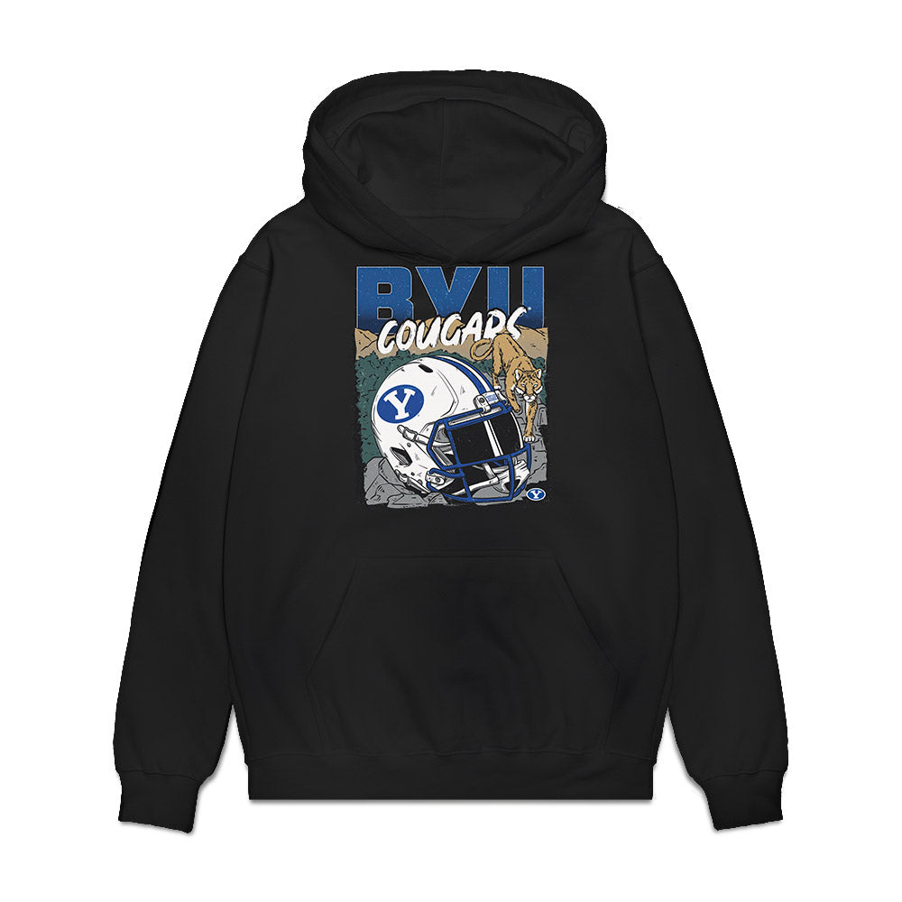 BYU - NCAA Football : Trevor Pay - Vintage Helmet Premium Hooded Sweatshirt-0