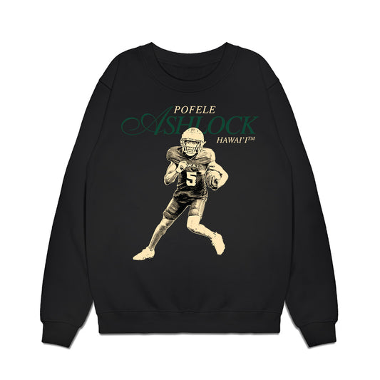 Hawaii - NCAA Football : Pofele Ashlock - Legacy Premium Crewneck Sweatshirt-0