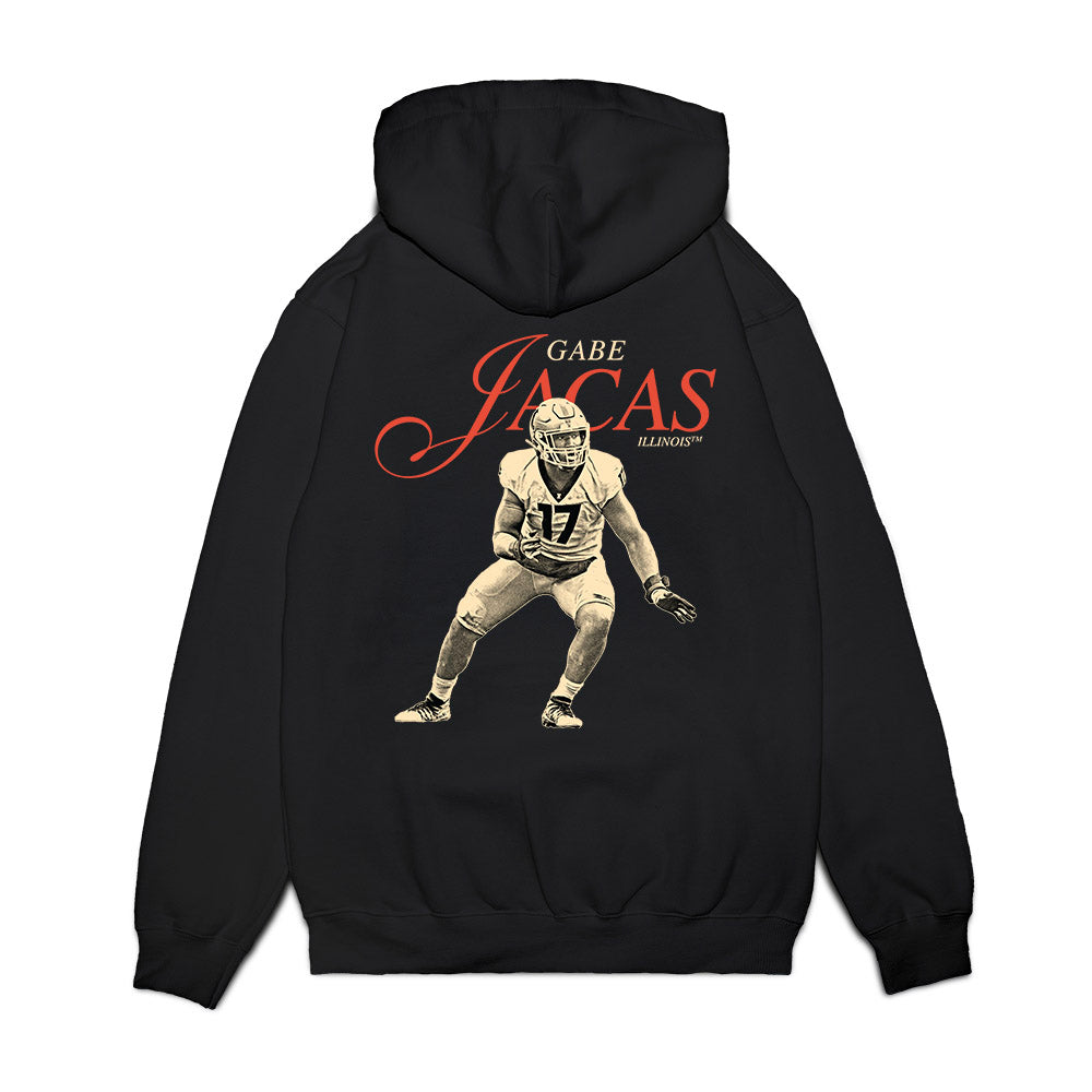 Illinois - NCAA Football : Gabe Jacas - Legacy Premium Hooded Sweatshirt-1