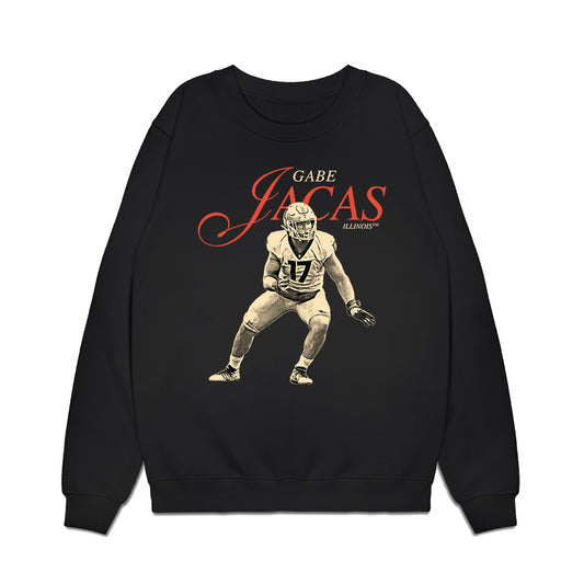 Illinois - NCAA Football : Gabe Jacas - Legacy Premium Crewneck Sweatshirt-0