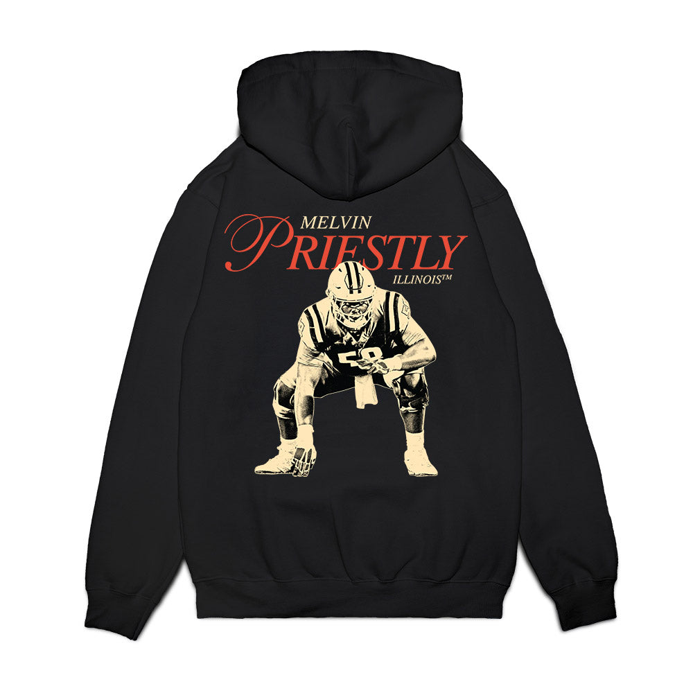 Illinois - NCAA Football : Melvin Priestly - Legacy Premium Hooded Sweatshirt-1