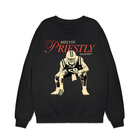 Illinois - NCAA Football : Melvin Priestly - Legacy Premium Crewneck Sweatshirt-0