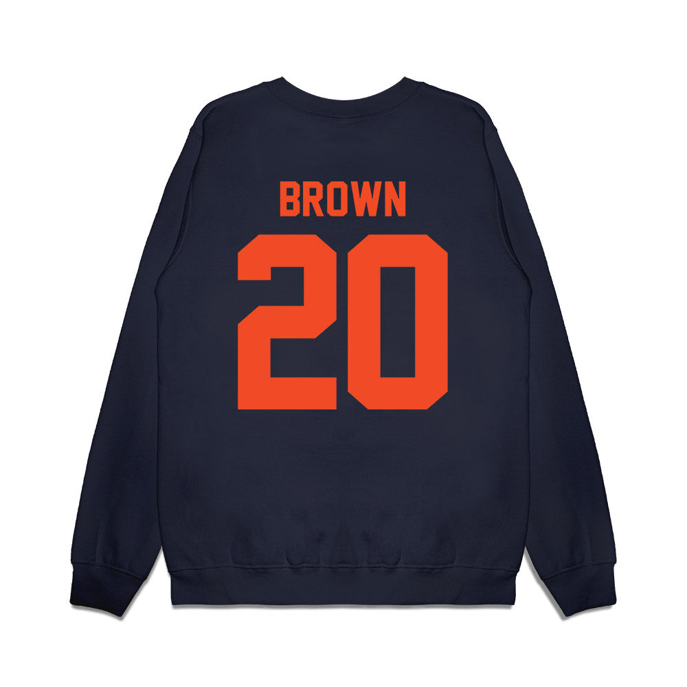 Virginia - NCAA Football : Xavier Brown - Vintage Helmet Premium Crewneck Sweatshirt-1