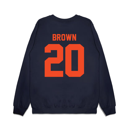 Virginia - NCAA Football : Xavier Brown - Vintage Helmet Premium Crewneck Sweatshirt-1