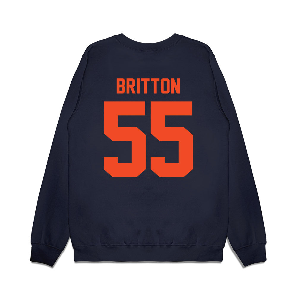 Virginia - NCAA Football : Anthony Britton - Vintage Helmet Premium Crewneck Sweatshirt-1
