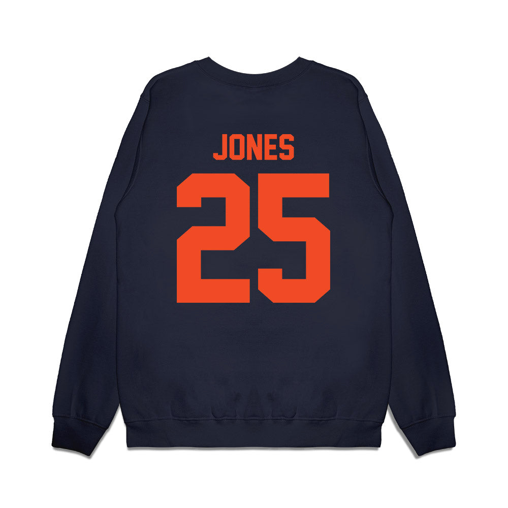 Virginia - NCAA Football : Terell Jones - Vintage Helmet Premium Crewneck Sweatshirt-1