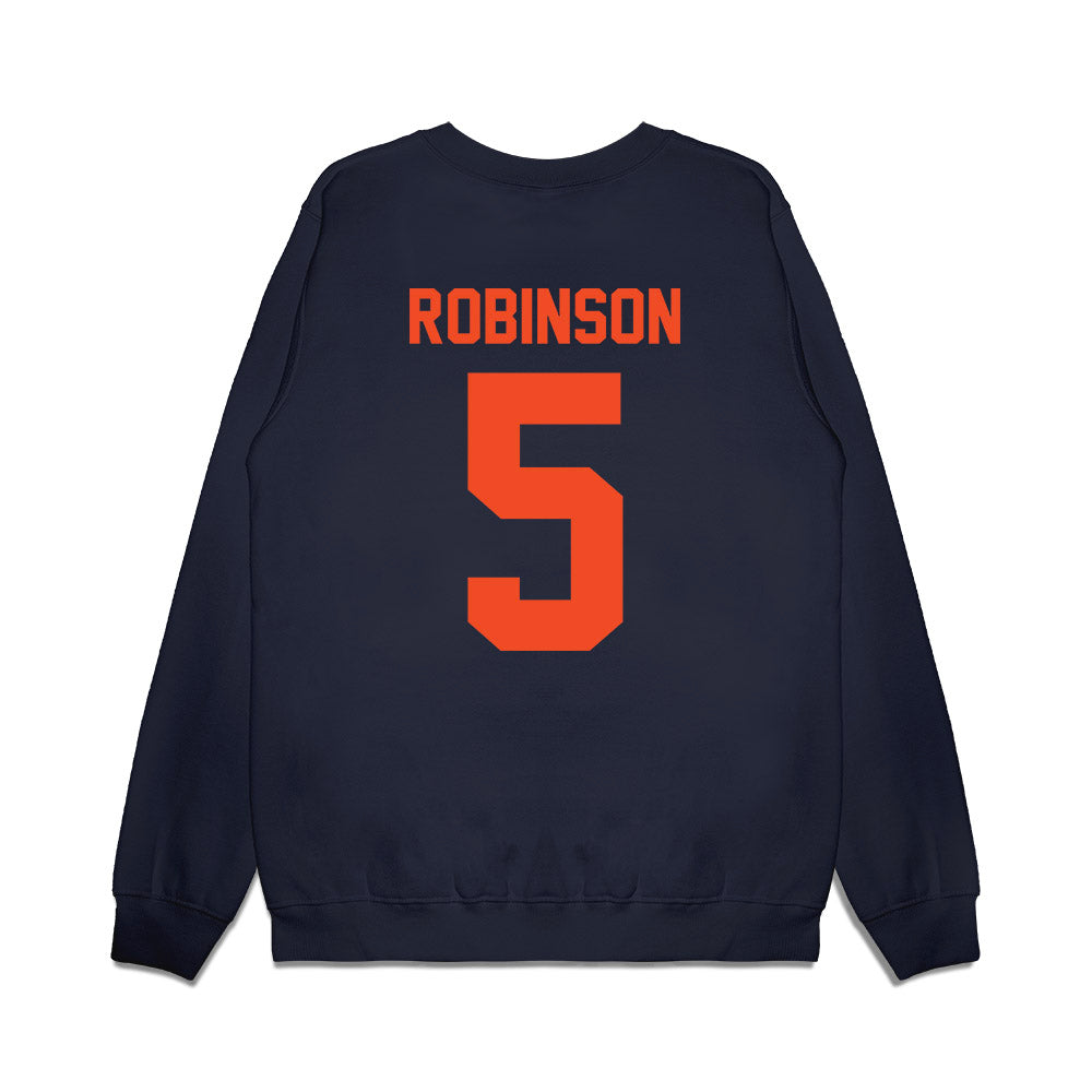 Virginia - NCAA Football : Kamren Robinson - Vintage Helmet Premium Crewneck Sweatshirt-1