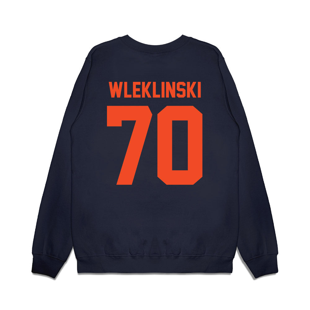 Virginia - NCAA Football : Dane Wleklinski - Vintage Helmet Premium Crewneck Sweatshirt-1