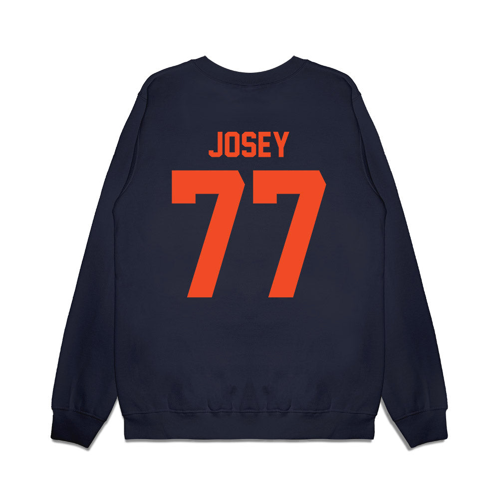 Virginia - NCAA Football : Noah Josey - Vintage Helmet Premium Crewneck Sweatshirt-1