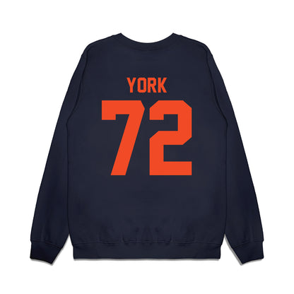 Virginia - NCAA Football : Ben York - Vintage Helmet Premium Crewneck Sweatshirt-1
