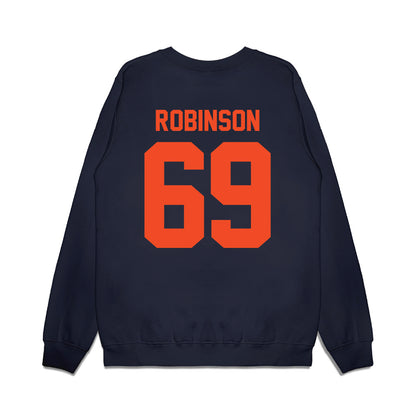 Virginia - NCAA Football : Bryce Robinson - Vintage Helmet Premium Crewneck Sweatshirt-1