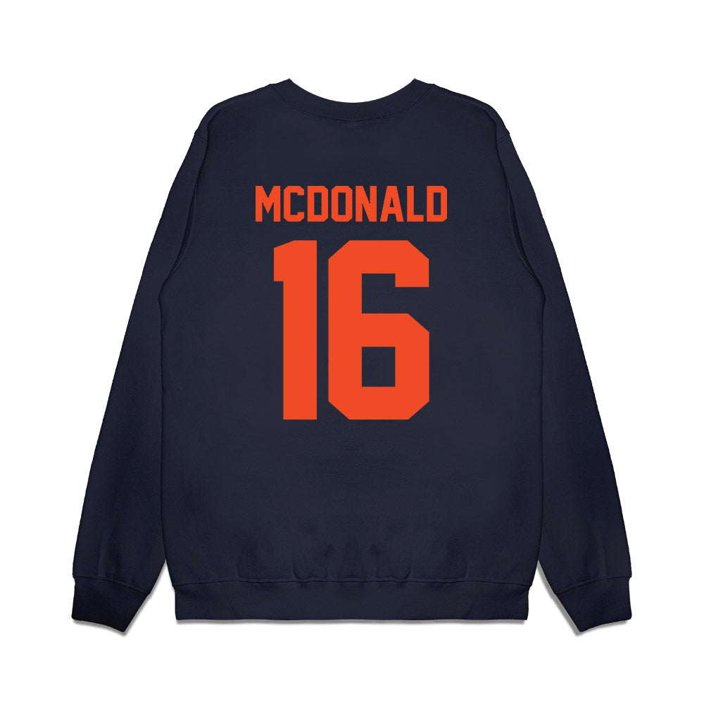 Virginia - NCAA Football : Trey McDonald - Vintage Helmet Premium Crewneck Sweatshirt-1