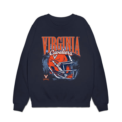 Virginia - NCAA Football : Stevie Bracey - Vintage Helmet Premium Crewneck Sweatshirt-0