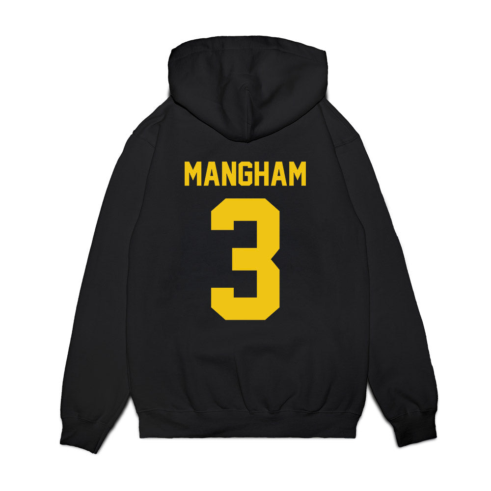 Michigan - NCAA Football : Jaden Mangham - Vintage Helmet Premium Hooded Sweatshirt-1