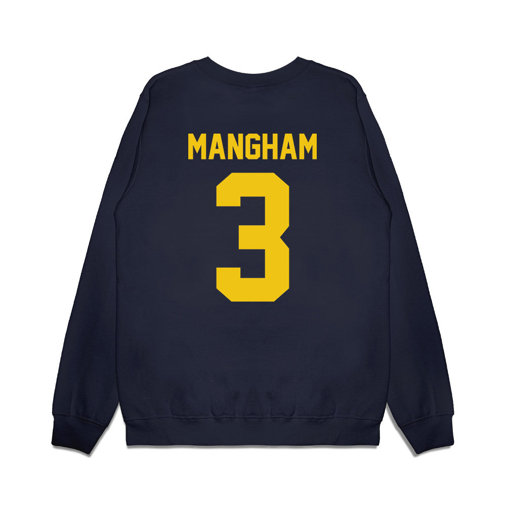 Michigan - NCAA Football : Jaden Mangham - Vintage Helmet Premium Crewneck Sweatshirt-1
