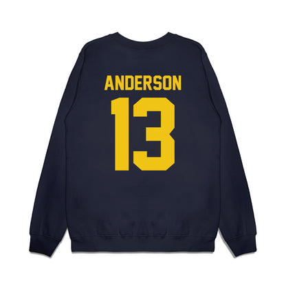Michigan - NCAA Football : Caleb Anderson - Vintage Helmet Premium Crewneck Sweatshirt-1