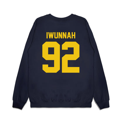 Michigan - NCAA Football : Ike Iwunnah - Vintage Helmet Premium Crewneck Sweatshirt-1