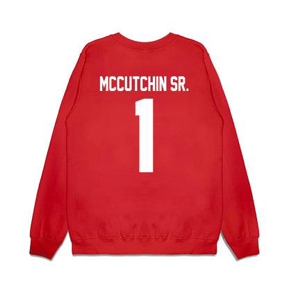 Houston - NCAA Football : Latrell McCutchin Sr. - Vintage Helmet Premium Crewneck Sweatshirt-1