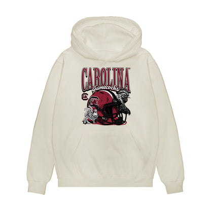 South Carolina - NCAA Football : Malik Clark - Vintage Helmet Premium Hooded Sweatshirt-0