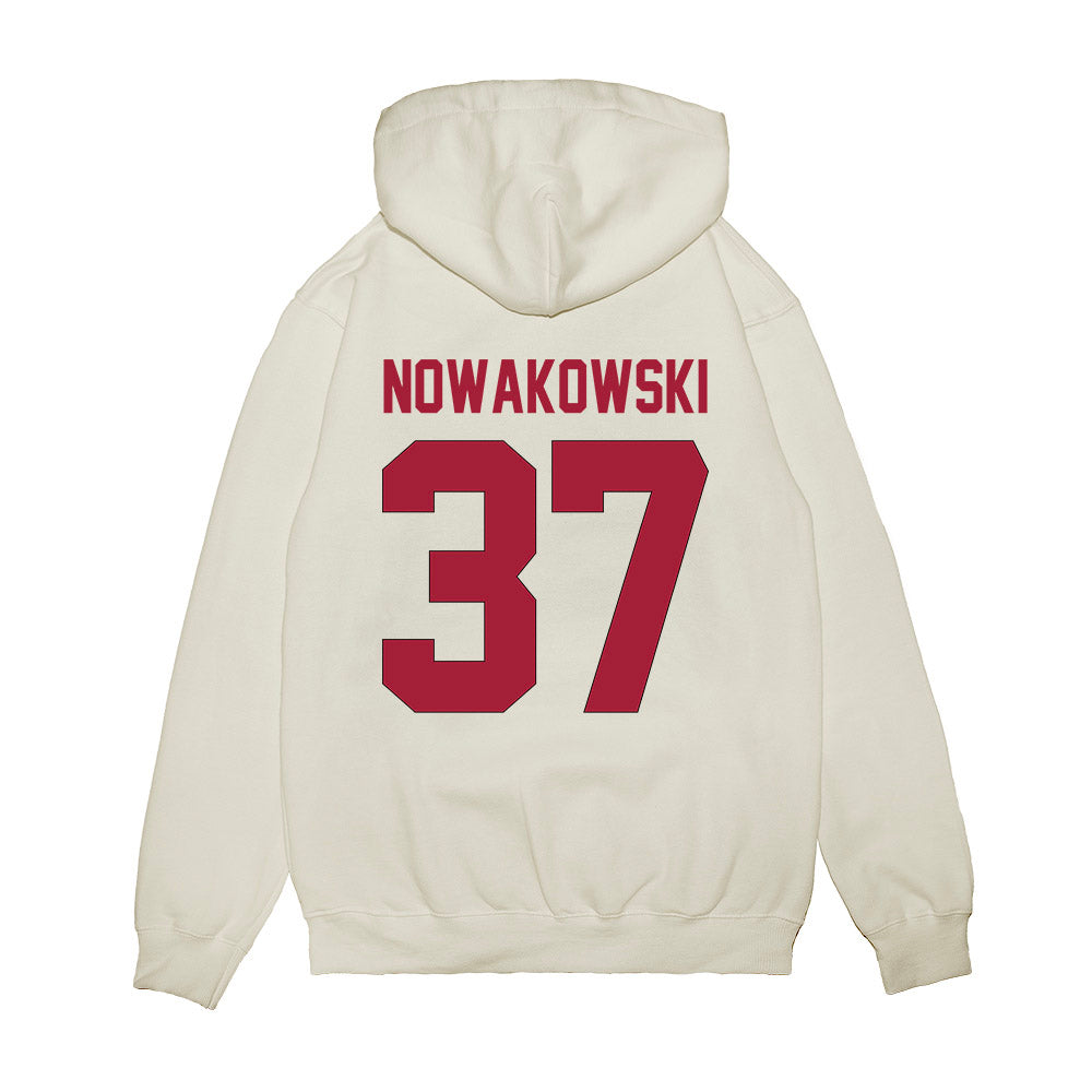 Indiana - NCAA Football : Riley Nowakowski - Vintage Helmet Premium Hooded Sweatshirt-1