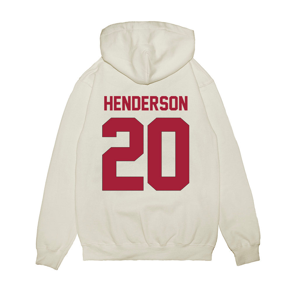 Indiana - NCAA Football : Dontrae Henderson - Vintage Helmet Premium Hooded Sweatshirt-1