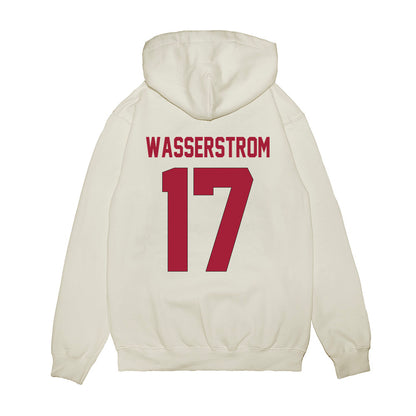 Indiana - NCAA Football : Jackson Wasserstrom - Vintage Helmet Premium Hooded Sweatshirt-1