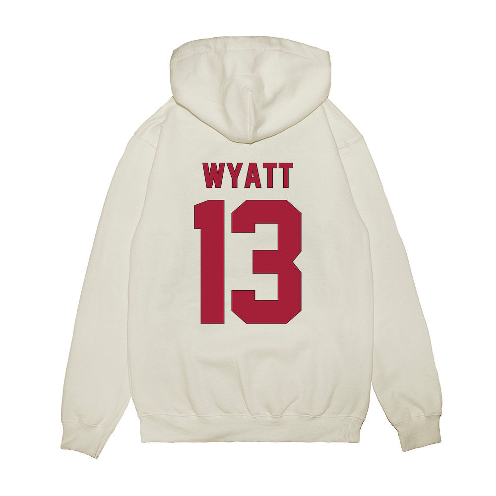 Indiana - NCAA Football : Kellan Wyatt - Vintage Helmet Premium Hooded Sweatshirt-1