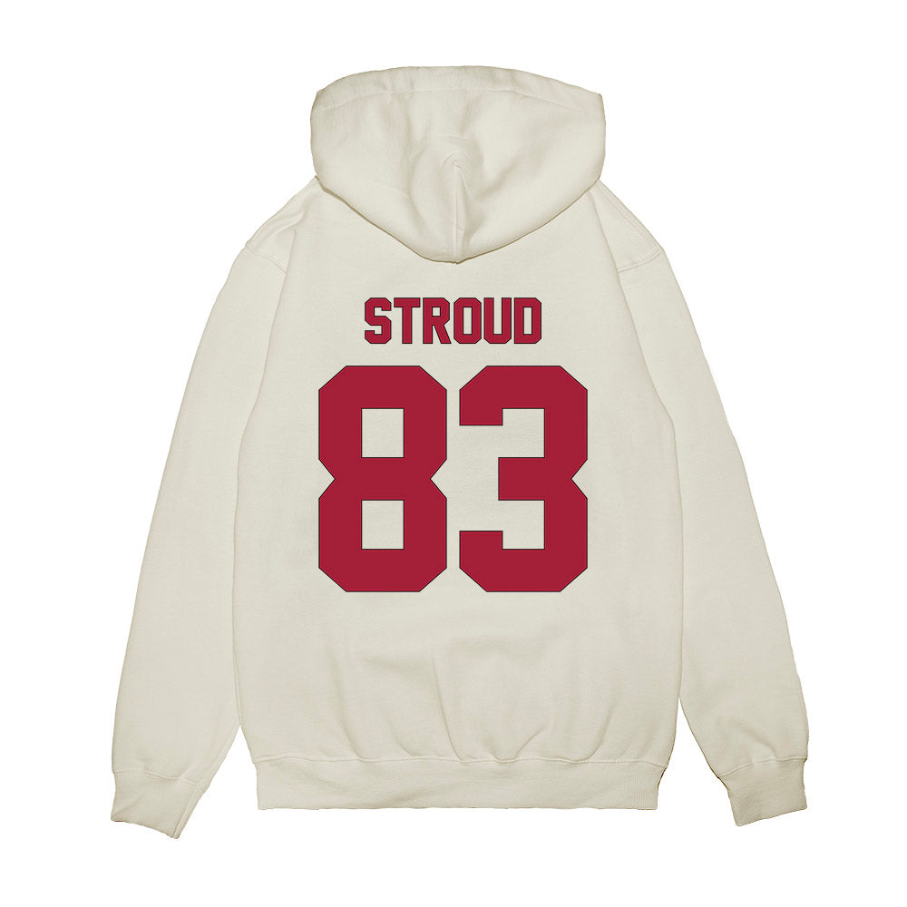 Indiana - NCAA Football : Hunter Stroud - Vintage Helmet Premium Hooded Sweatshirt-1
