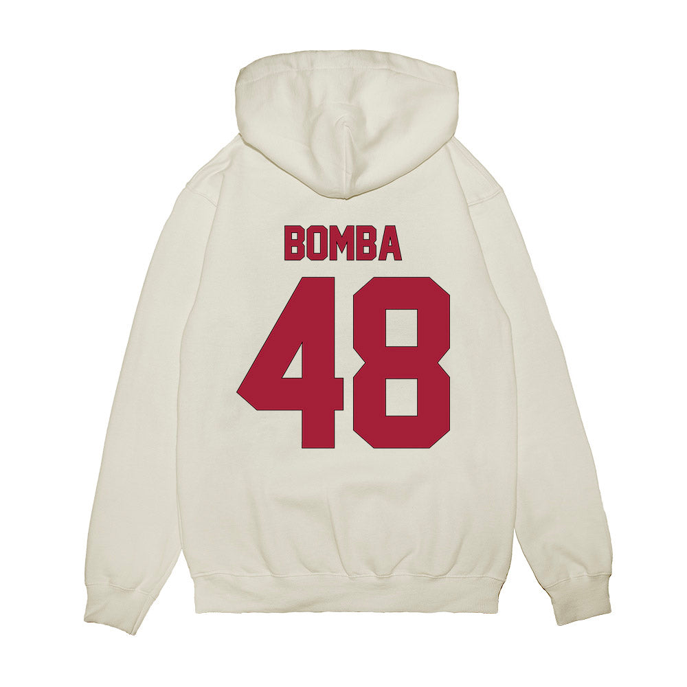 Indiana - NCAA Football : James Bomba - Vintage Helmet Premium Hooded Sweatshirt-1