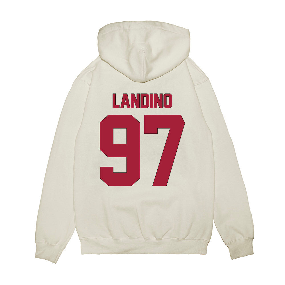 Indiana - NCAA Football : Mario Landino - Vintage Helmet Premium Hooded Sweatshirt-1