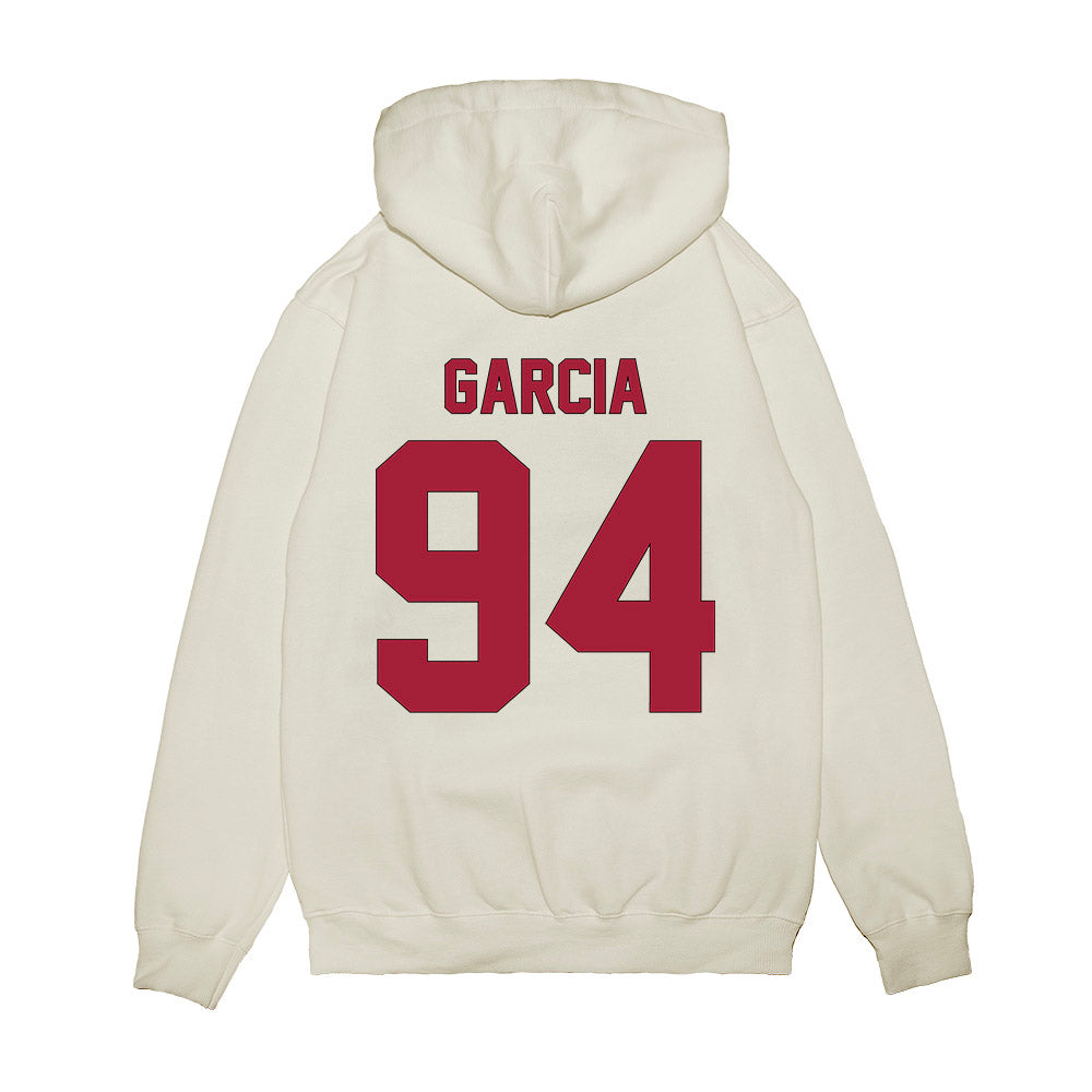 Indiana - NCAA Football : Kyler Garcia - Vintage Helmet Premium Hooded Sweatshirt-1