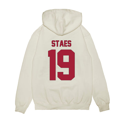 Indiana - NCAA Football : Holden Staes - Vintage Helmet Premium Hooded Sweatshirt-1