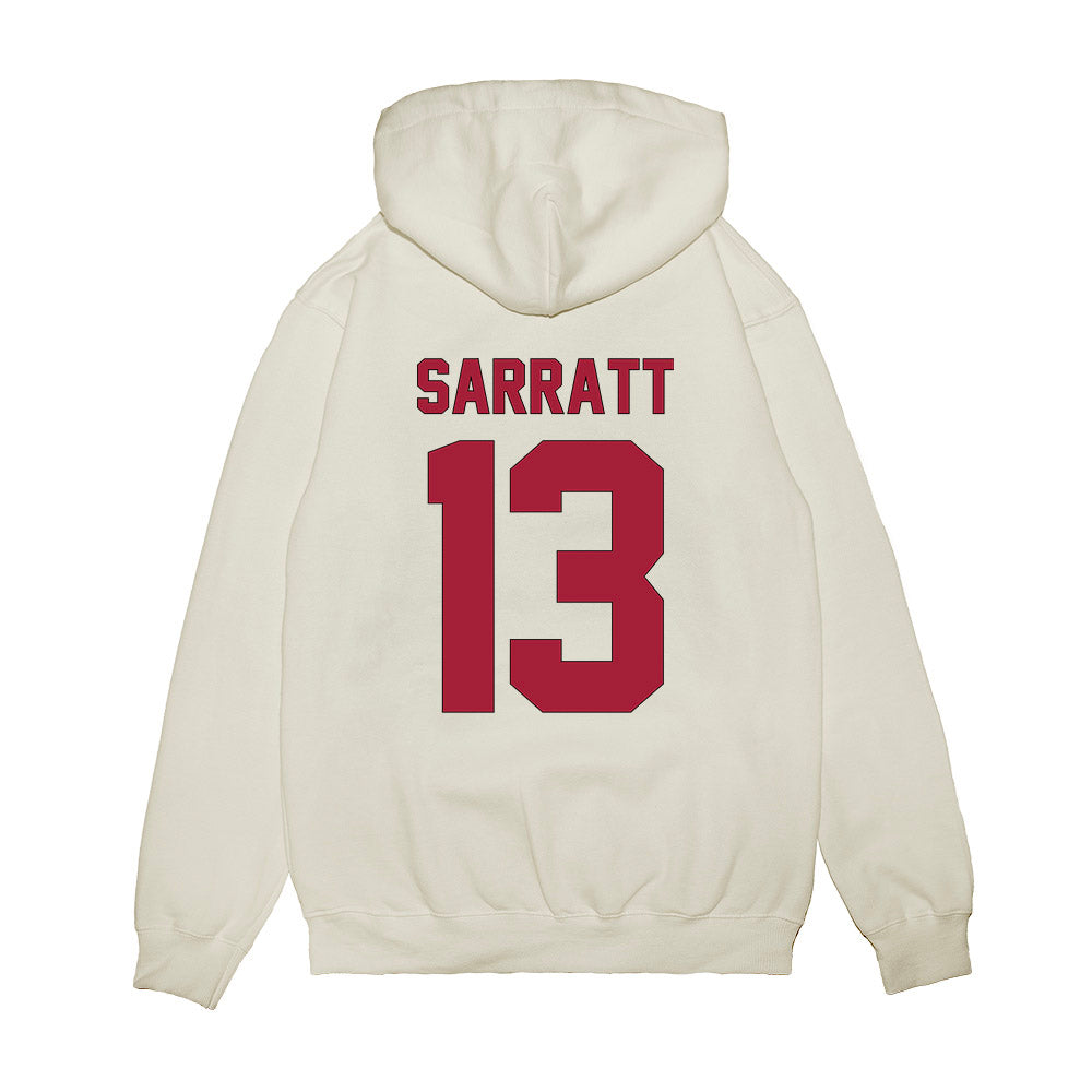 Indiana - NCAA Football : Elijah Sarratt - Vintage Helmet Premium Hooded Sweatshirt-1