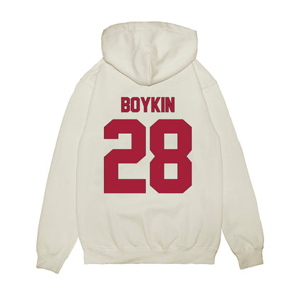 Indiana - NCAA Football : Jaz Boykin - Vintage Helmet Premium Hooded Sweatshirt-1