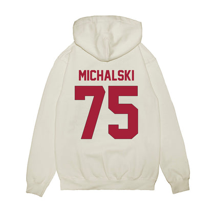 Indiana - NCAA Football : Zenuae Michalski - Vintage Helmet Premium Hooded Sweatshirt-1