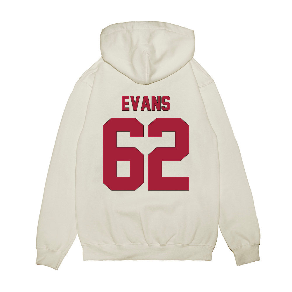 Indiana - NCAA Football : Drew Evans - Vintage Helmet Premium Hooded Sweatshirt-1
