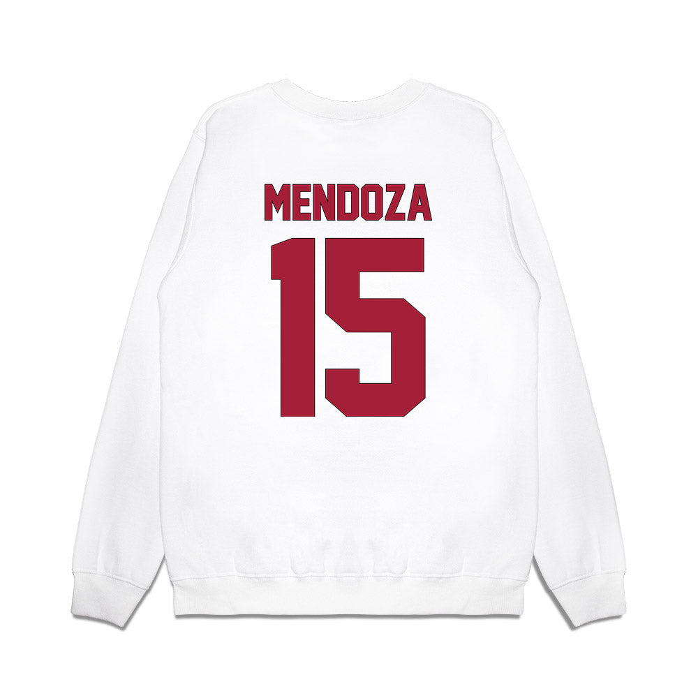 Indiana - NCAA Football : Fernando Mendoza - Vintage Helmet Premium Crewneck Sweatshirt-1