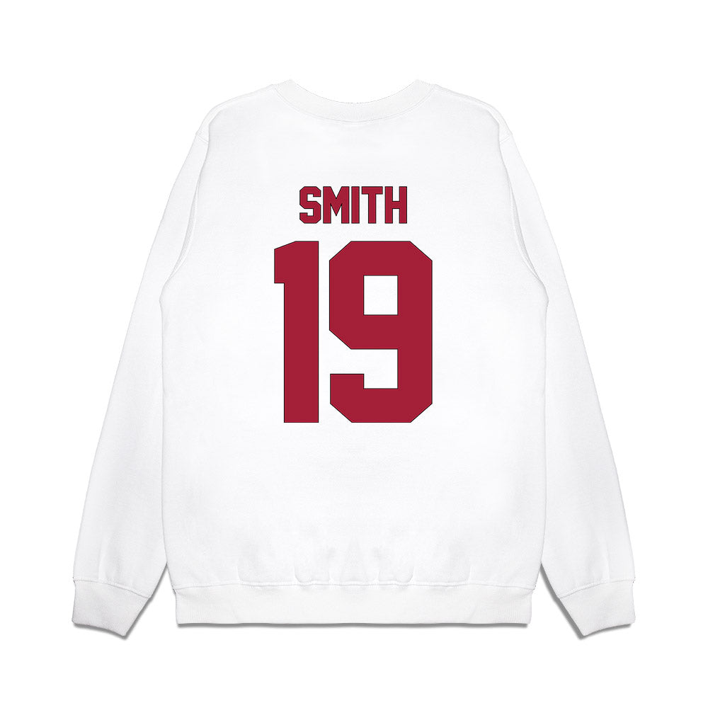 Indiana - NCAA Football : Zacharey Smith - Vintage Helmet Premium Crewneck Sweatshirt-1