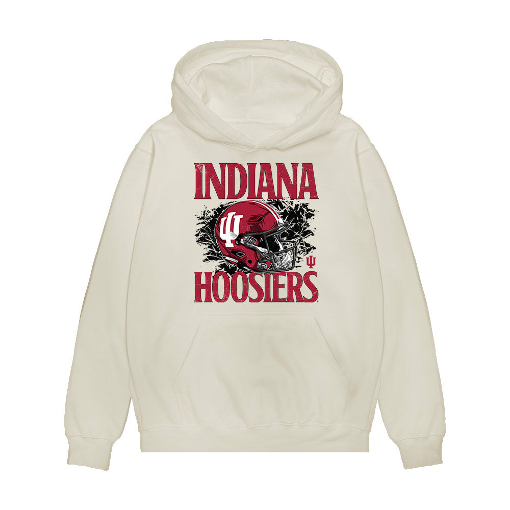 Indiana - NCAA Football : Mikail Kamara - Vintage Helmet Premium Hooded Sweatshirt-0