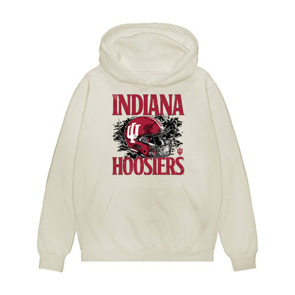 Indiana - NCAA Football : Clay Conner - Vintage Helmet Premium Hooded Sweatshirt-0