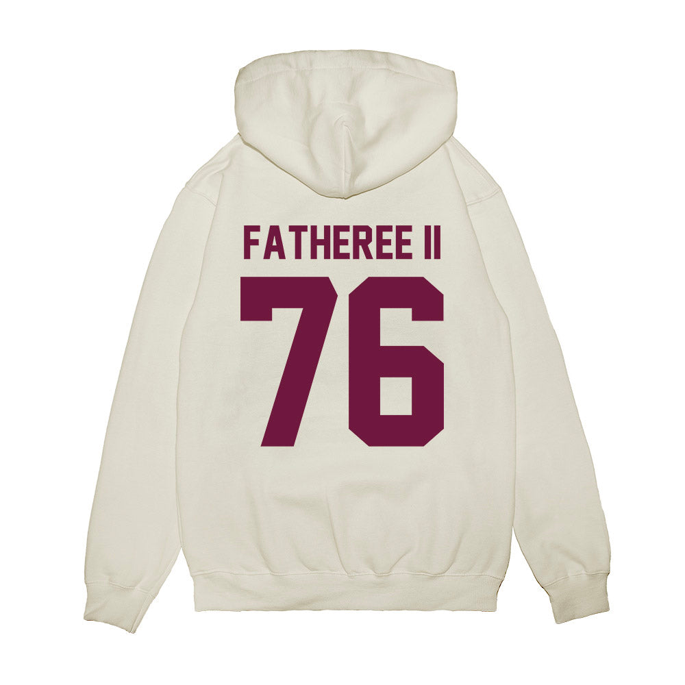 Texas A&M - NCAA Football : Reuben Fatheree II - Vintage Helmet Premium Hooded Sweatshirt-1