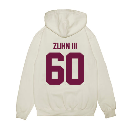 Texas A&M - NCAA Football : Trey Zuhn III - Vintage Helmet Premium Hooded Sweatshirt-1
