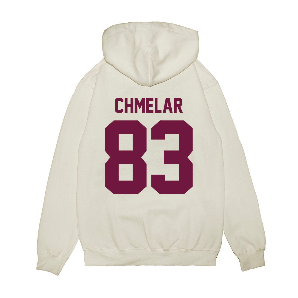 Texas A&M - NCAA Football : Colton Chmelar - Vintage Helmet Premium Hooded Sweatshirt-1
