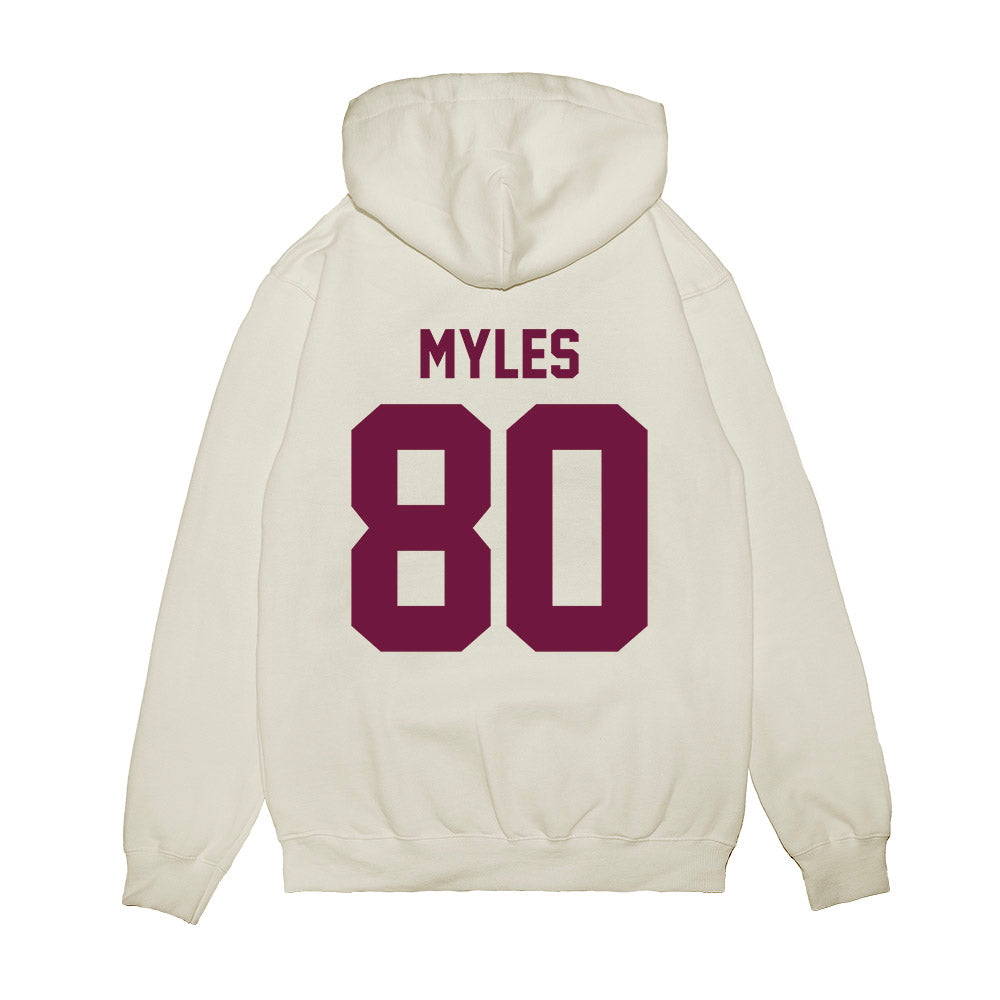 Texas A&M - NCAA Football : Jerome Myles - Vintage Helmet Premium Hooded Sweatshirt-1