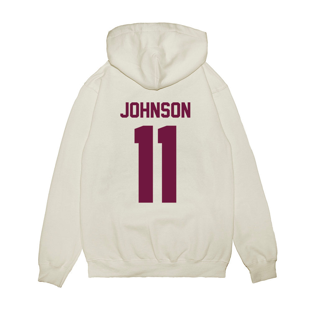 Texas A&M - NCAA Football : Kelshaun Johnson - Vintage Helmet Premium Hooded Sweatshirt-1