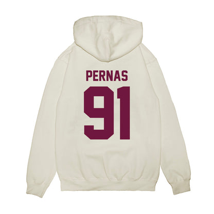 Texas A&M - NCAA Football : Lucas Pernas - Vintage Helmet Premium Hooded Sweatshirt-1